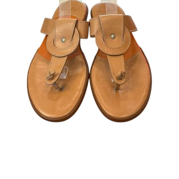 HOGAN Women's Italy Thong Leather Beige Slide Sandals 39 9 - Picture 4 of 7
